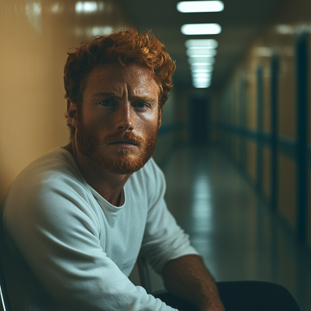 A man sitting in the hospital corridor | Source: No source
