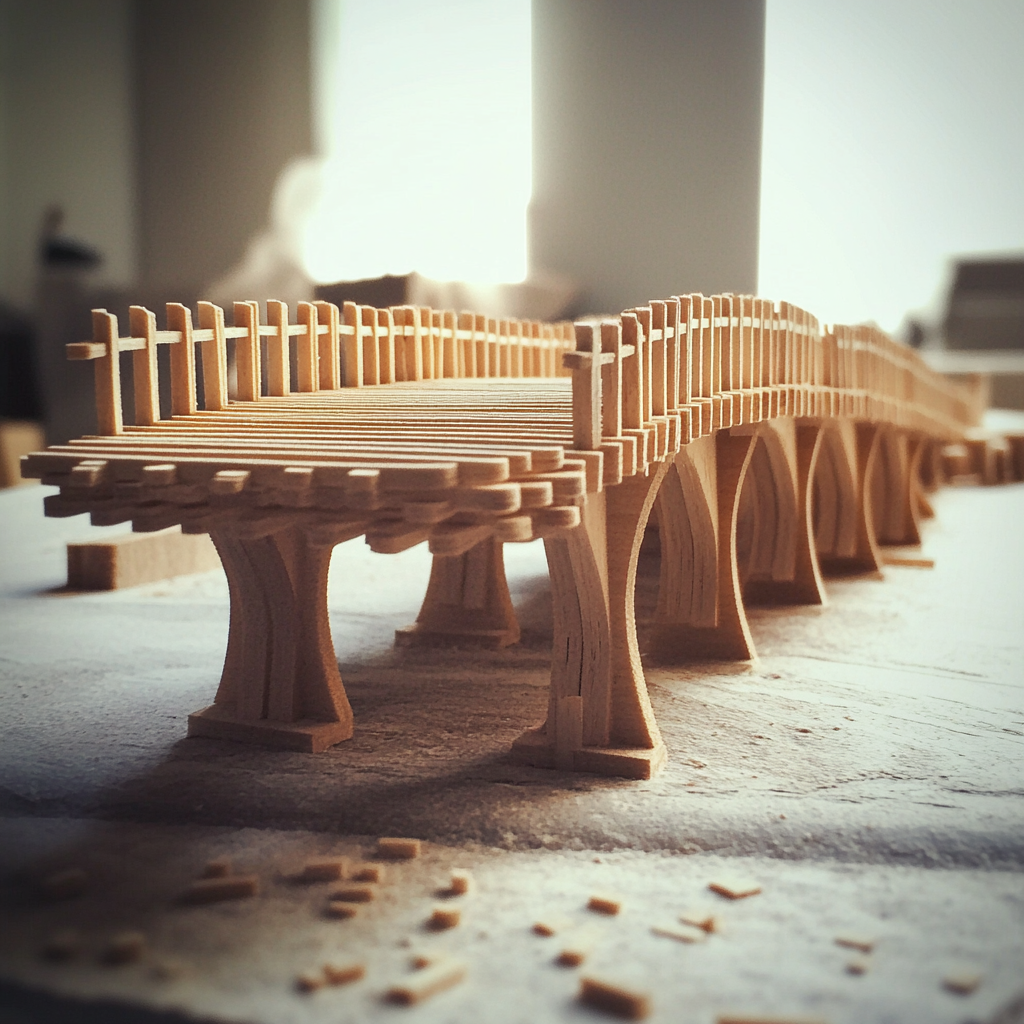 A model bridge made of popsicle sticks | Source: no source
