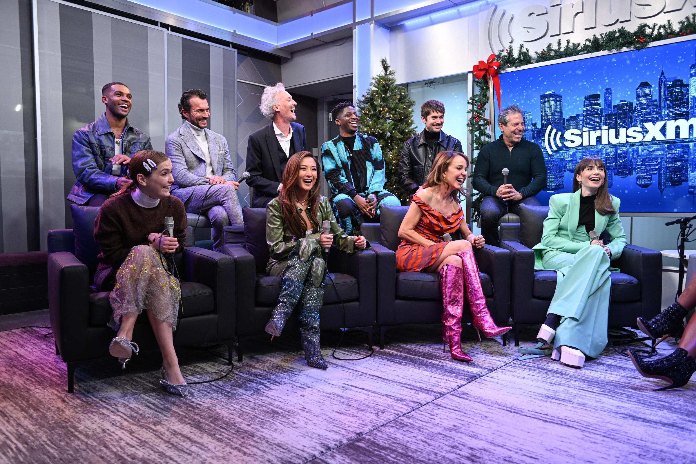 The cast of "Emily in Paris" at SiriusXM's Town Hall at SiriusXM Studios on December 14, 2022, in New York. | Source: Getty Images
