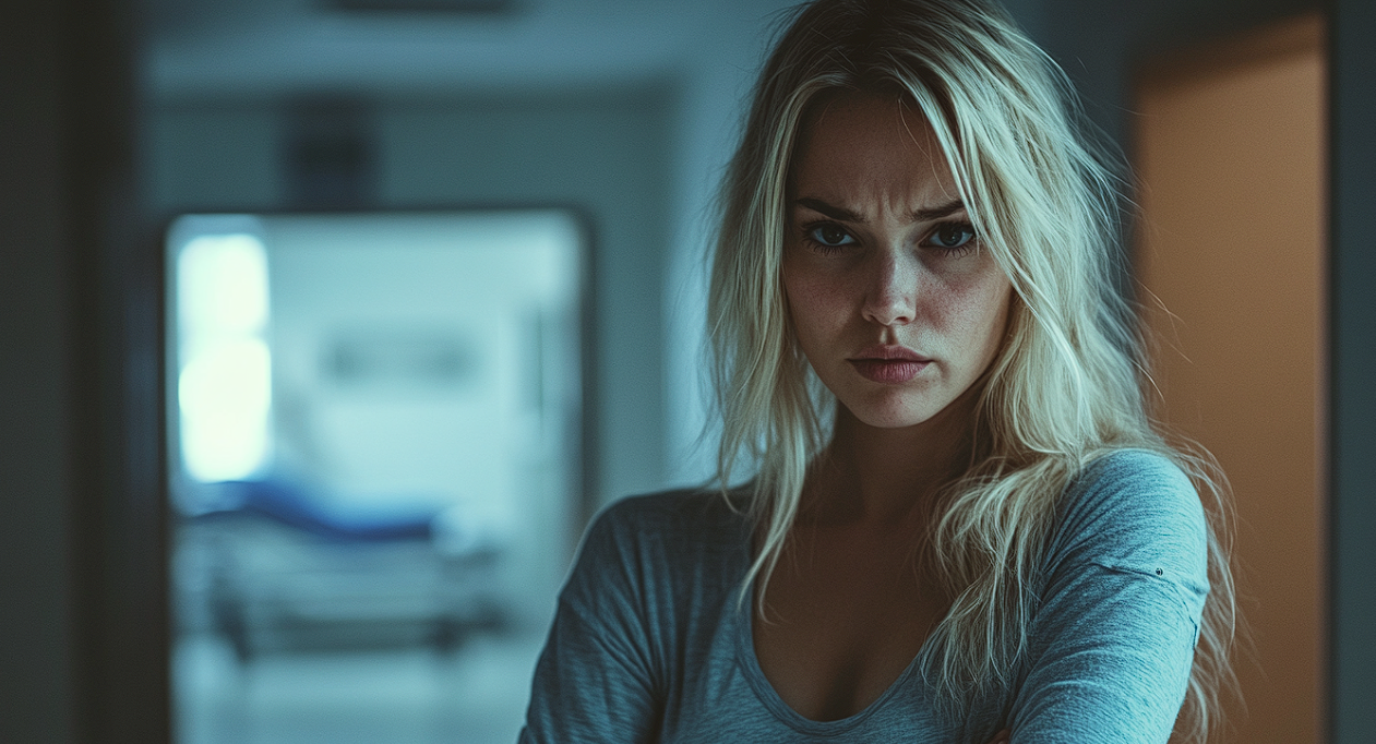 An angry woman in a hospital room | Source: No source
