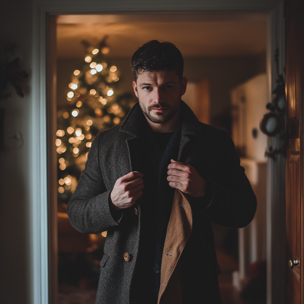 A man putting on his coat | Source: No source