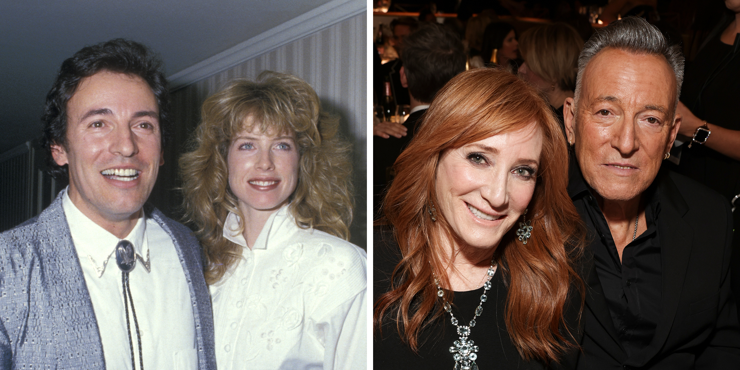 Bruce Springsteen and Julianne Phillips | Patti Scialfa and Bruce Springsteen | Source: Getty Images