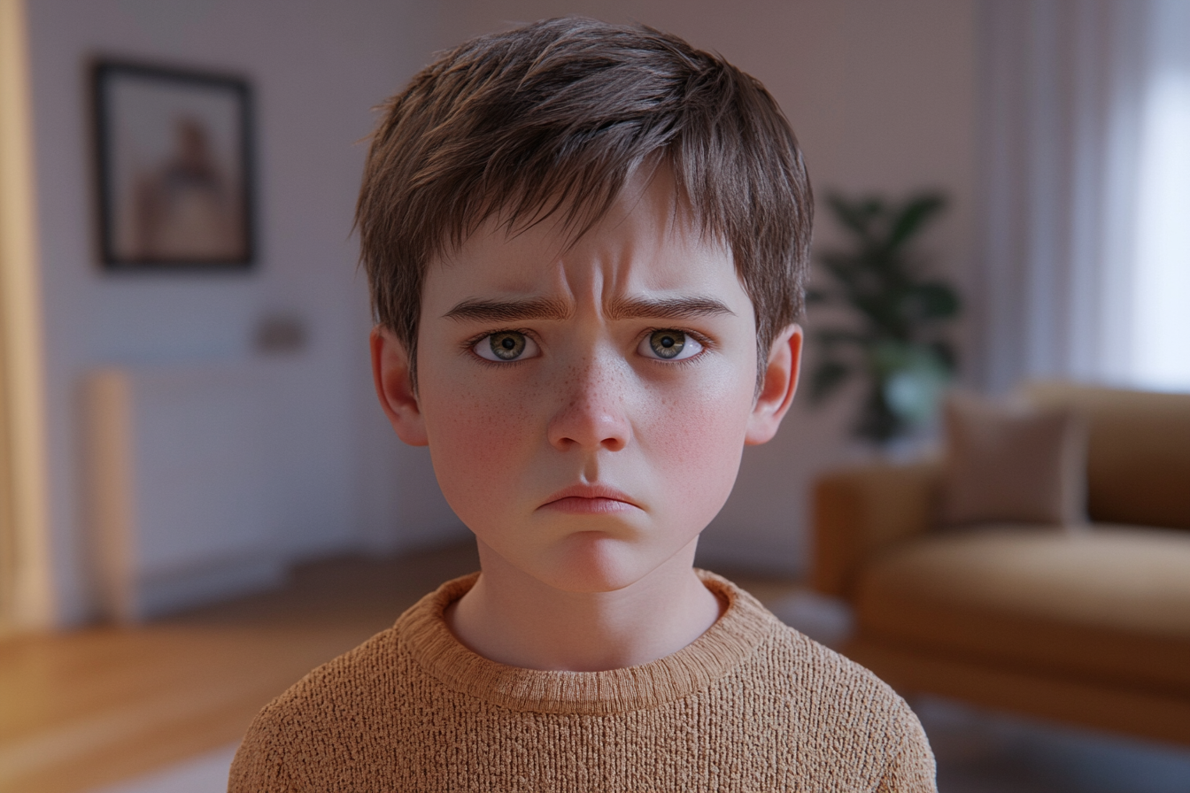 A boy looking straight ahead | Source: No source