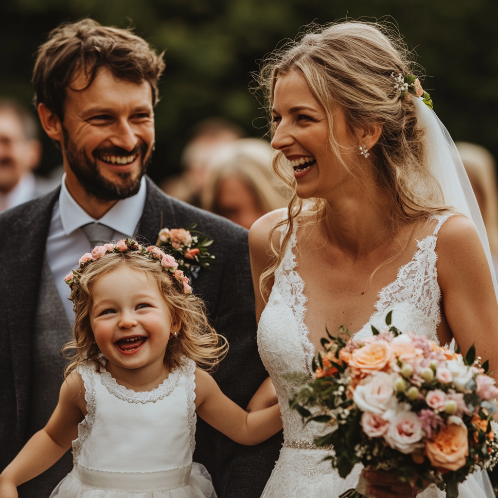 A family walking down the aisle | Source: no source