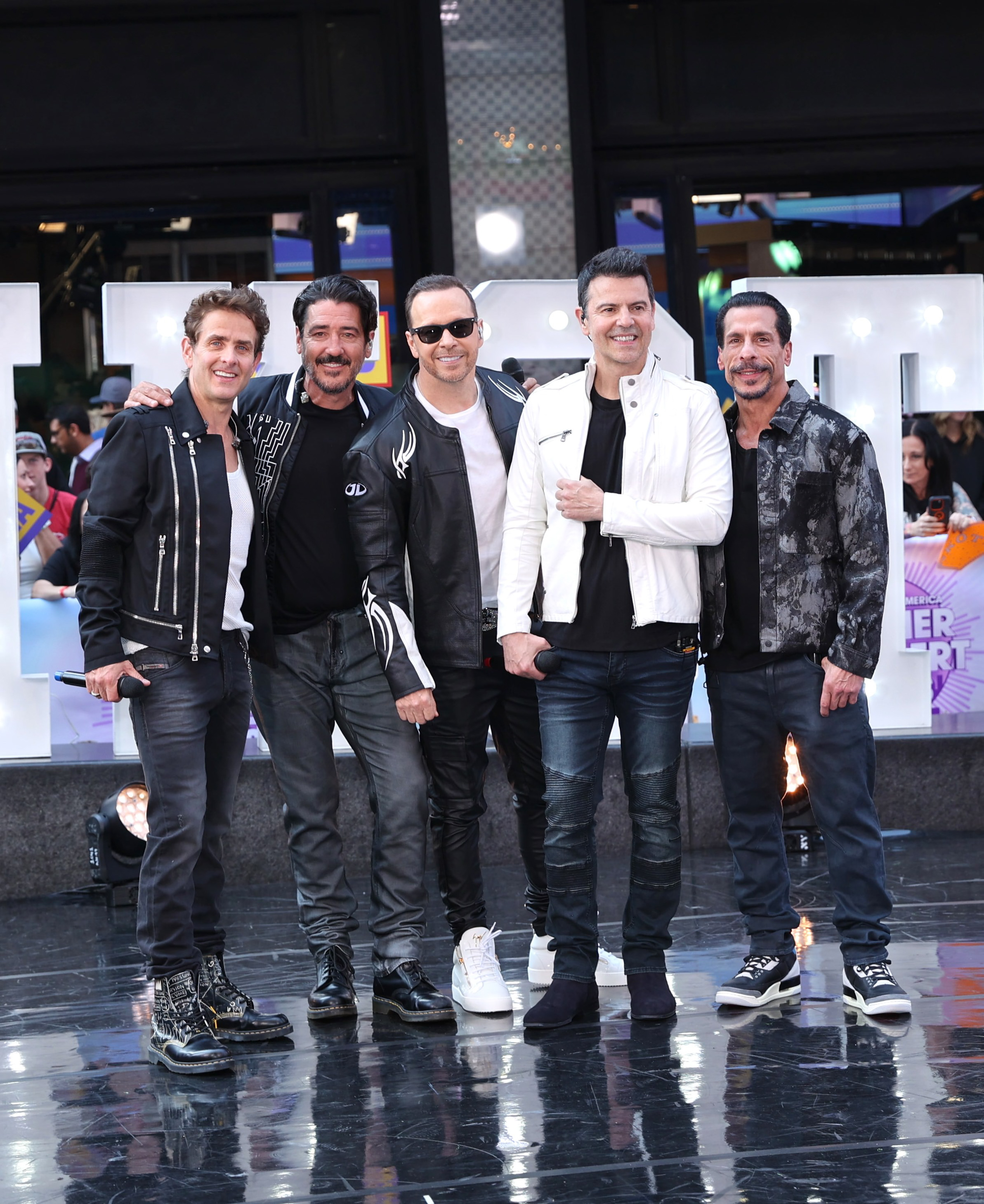 New Kids On The Block seen on "Good Morning America" in New York City on June 12, 2025. | Source: Getty Images