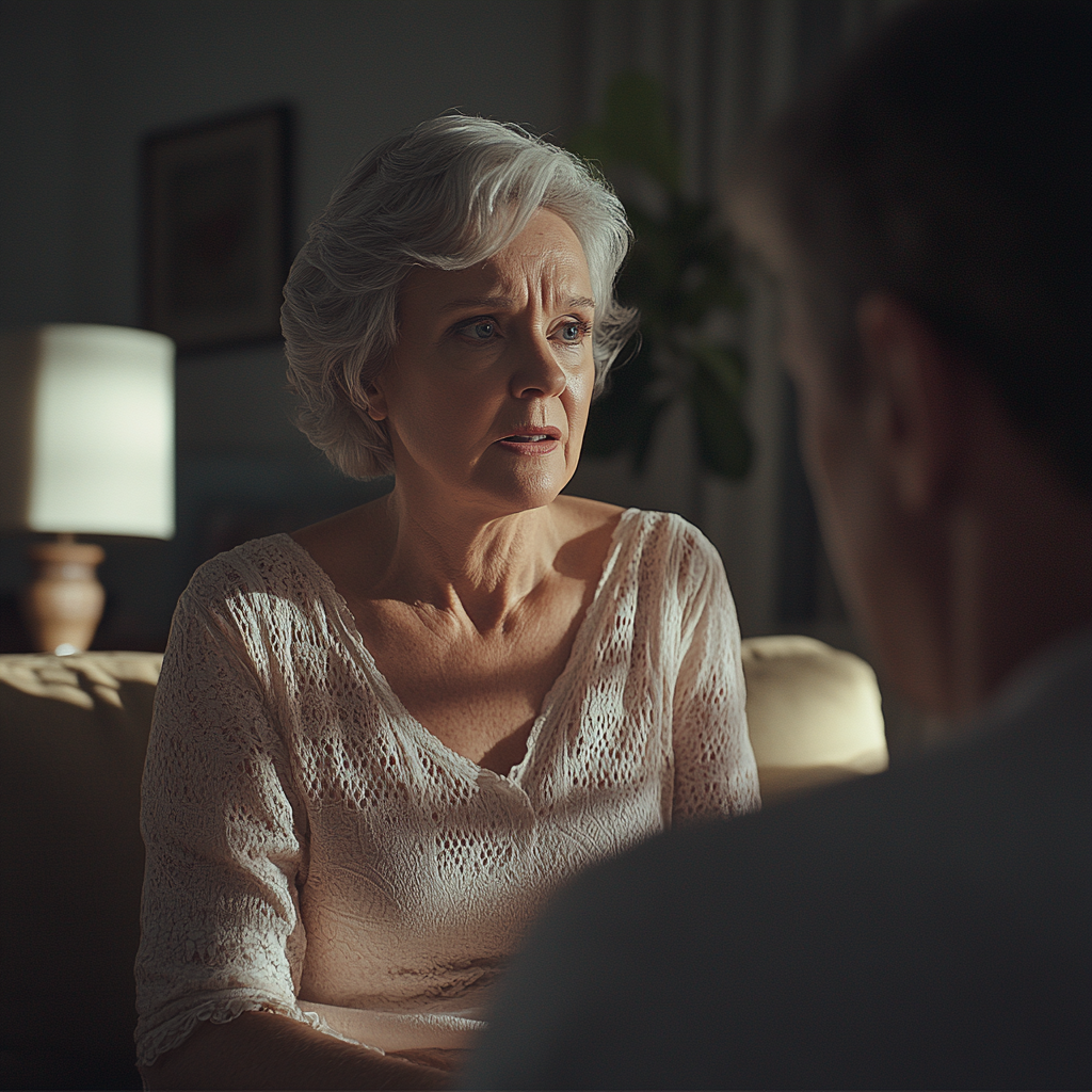 A woman talking to her son | Source: no source