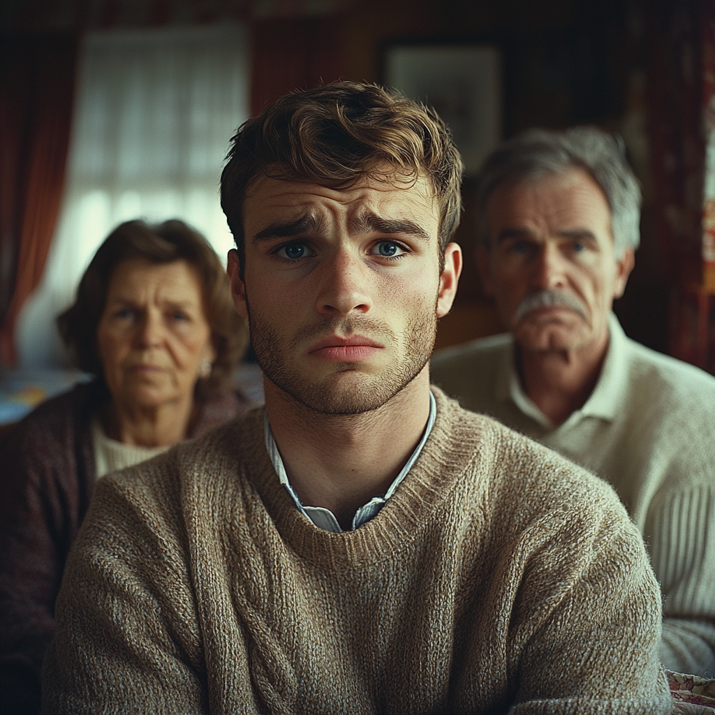 A man with his parents | Source: No source