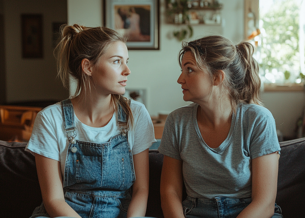 Two women having a conversation | Source: No source