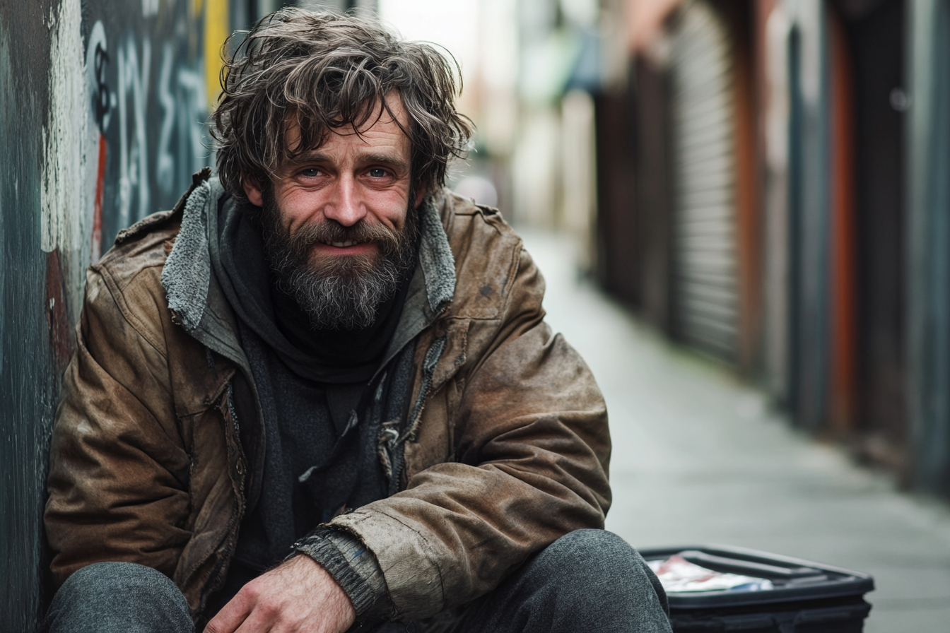A homeless man smiling with gratitude | Source: No source