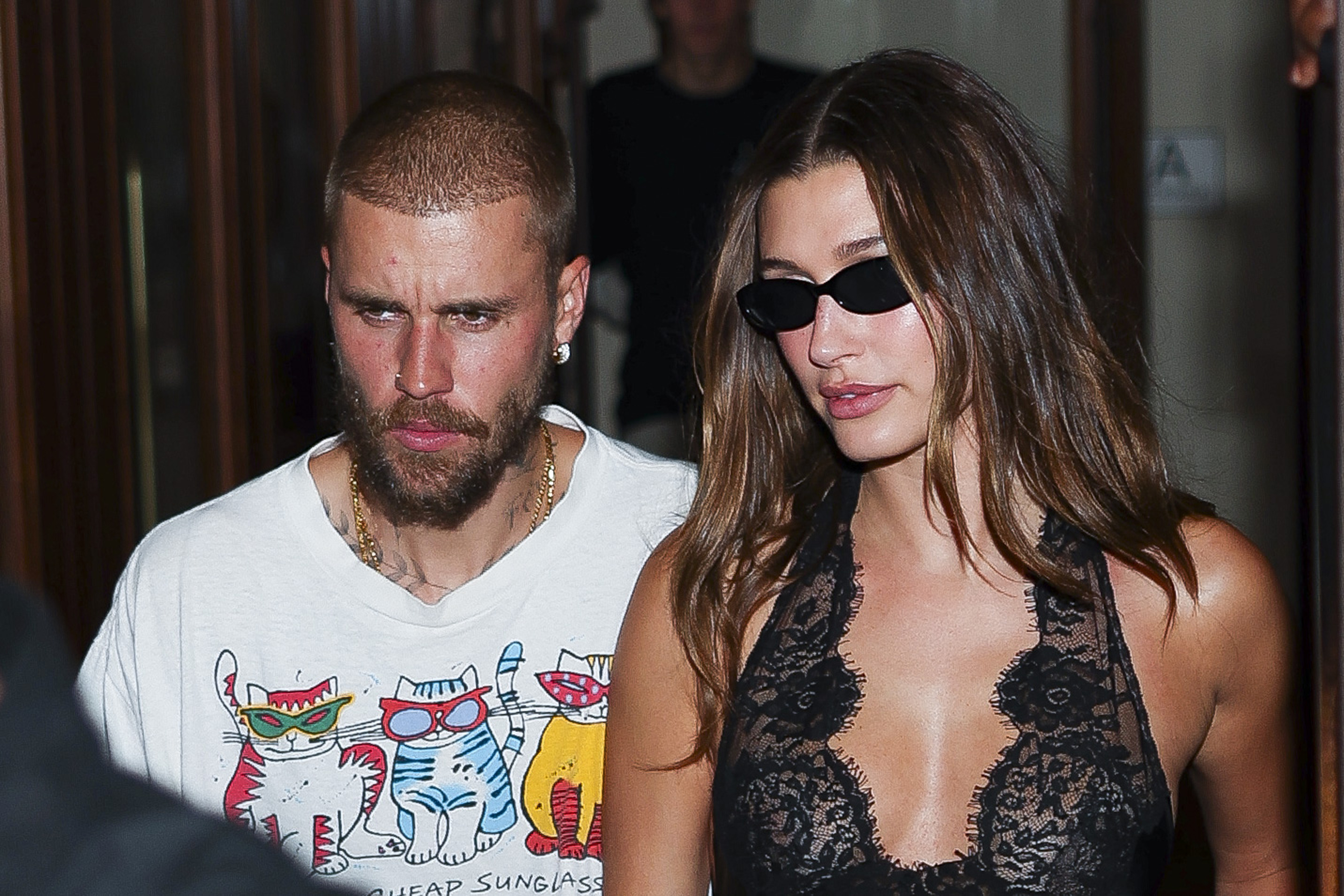 Justin and Hailey Bieber seen leaving The Twenty Two Hotel on September 5, 2025, in New York. | Source: Getty Images