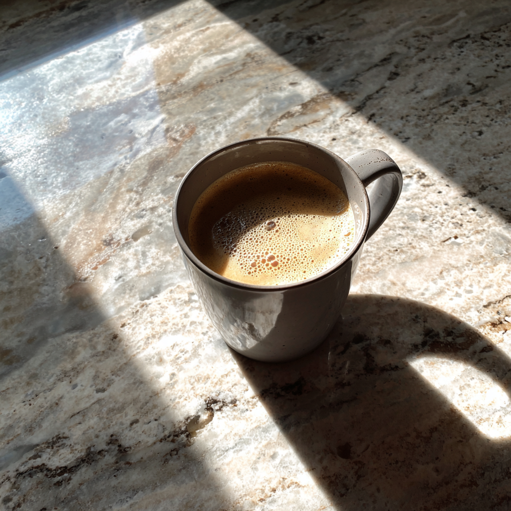 A cup of coffee on a counter | Source: no source