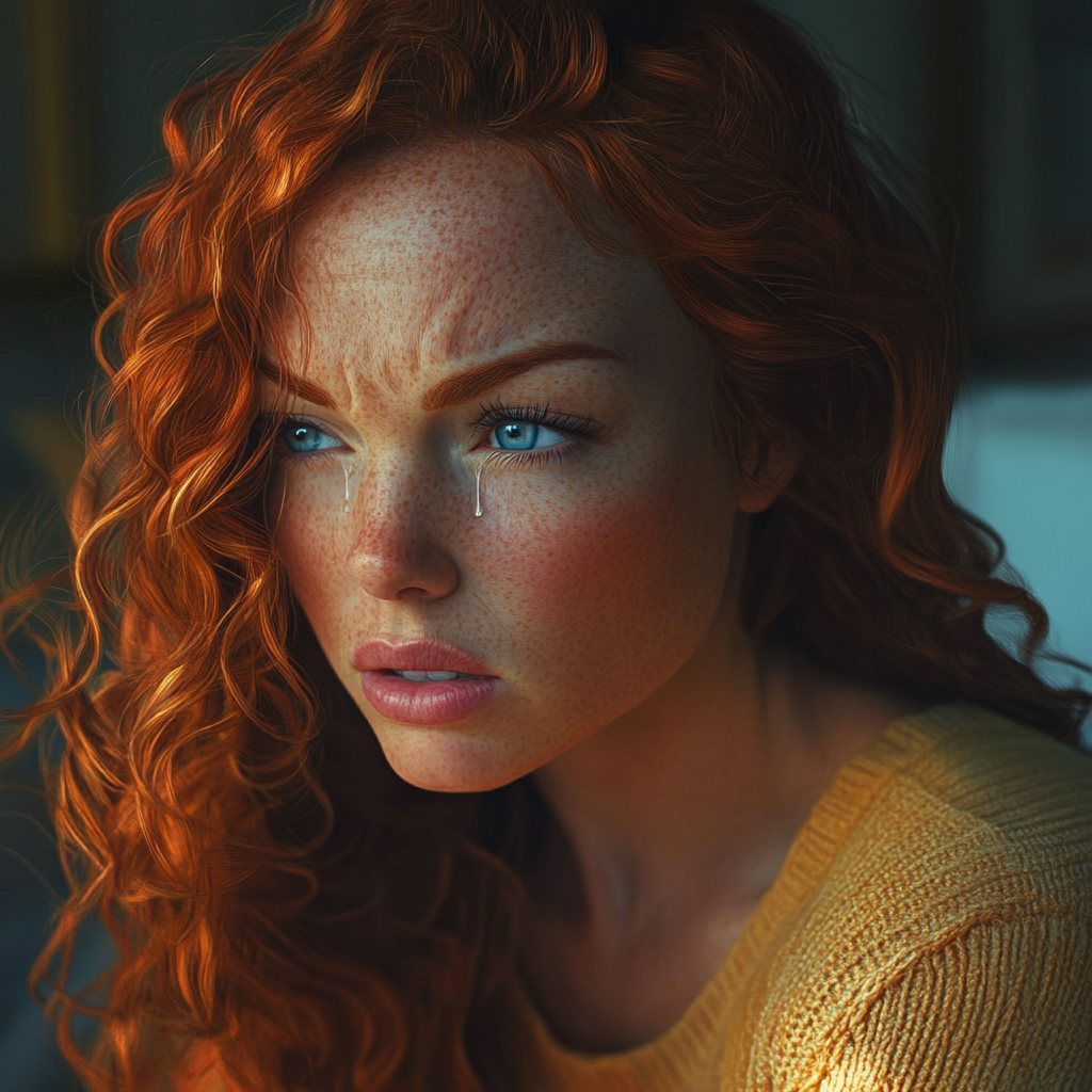 A teary-eyed woman | Source: No source
