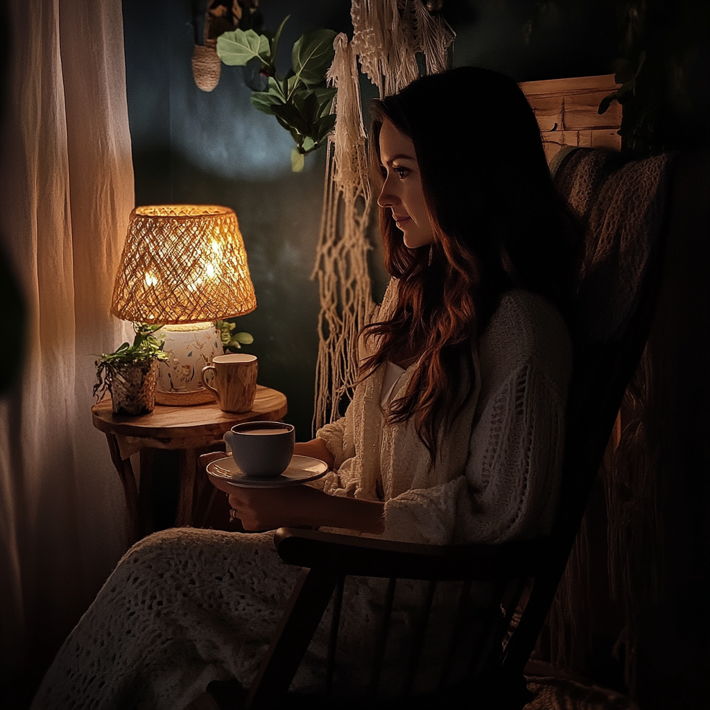 A woman sitting in a nursery | Source: no source