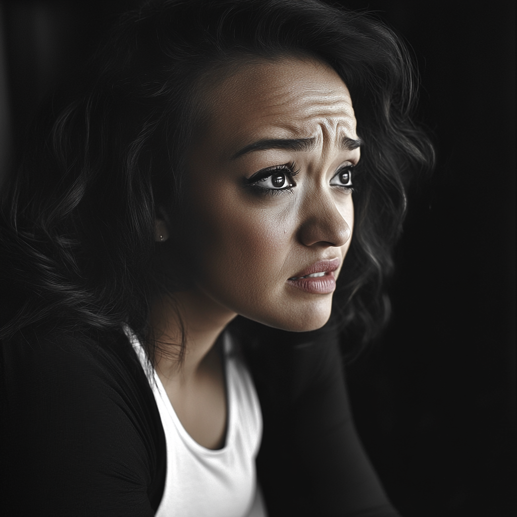 A woman holding back tears | Source: No source