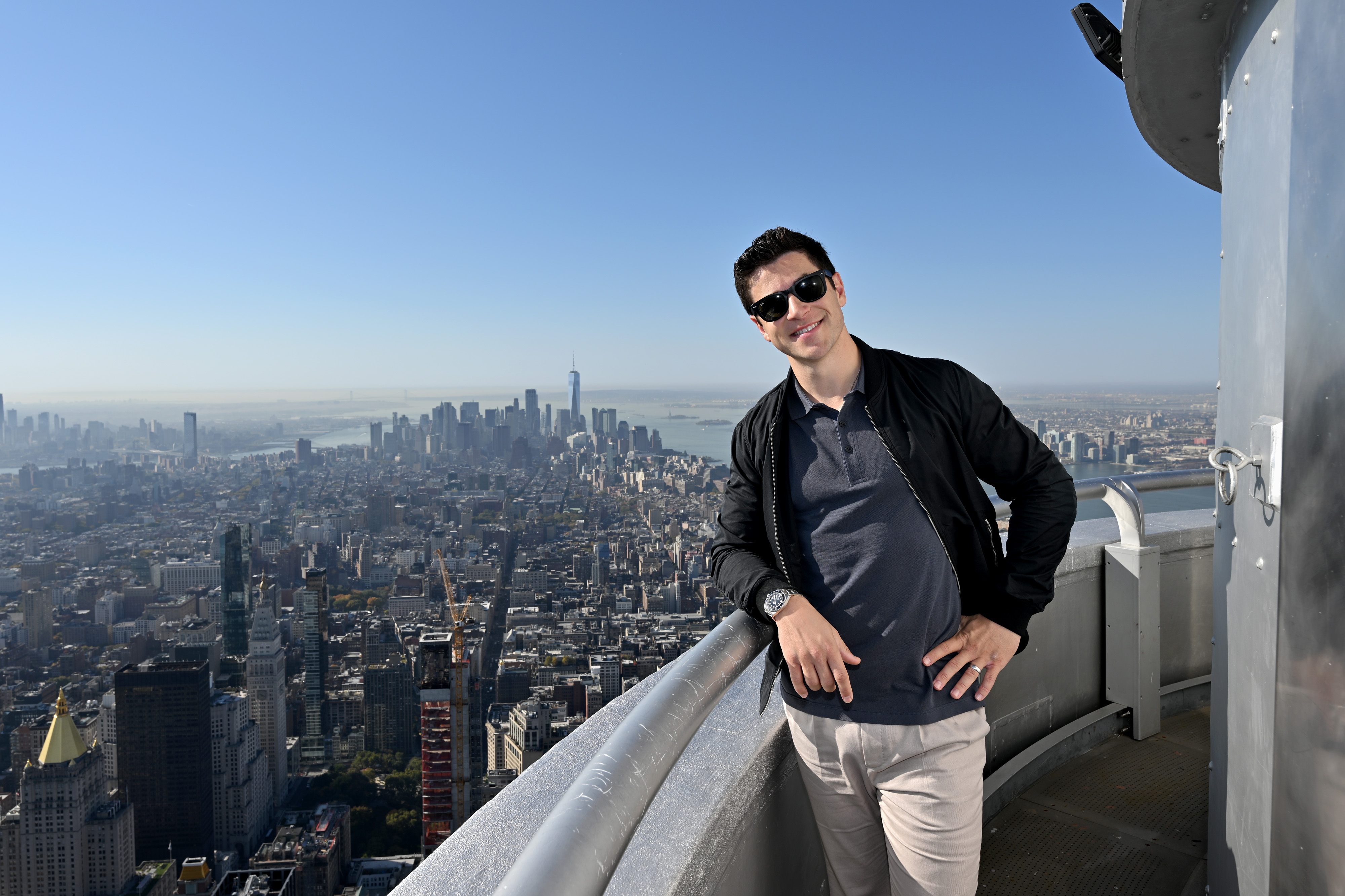 The actor visits The Empire State Building on October 22, 2024 in New York City. | Source: Getty Images