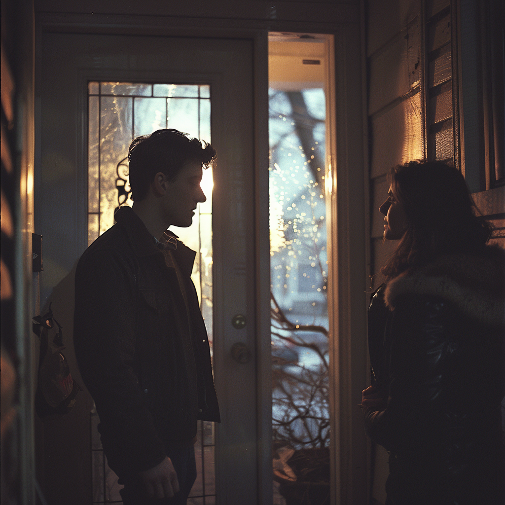 Kayla talking to her neighbor at his front door | Source: No source