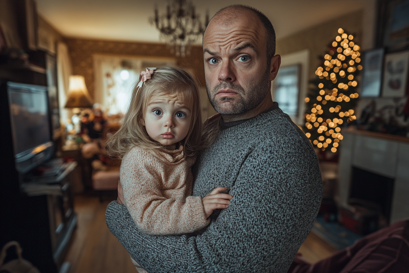 A man with a little girl in his arms | Source: no source