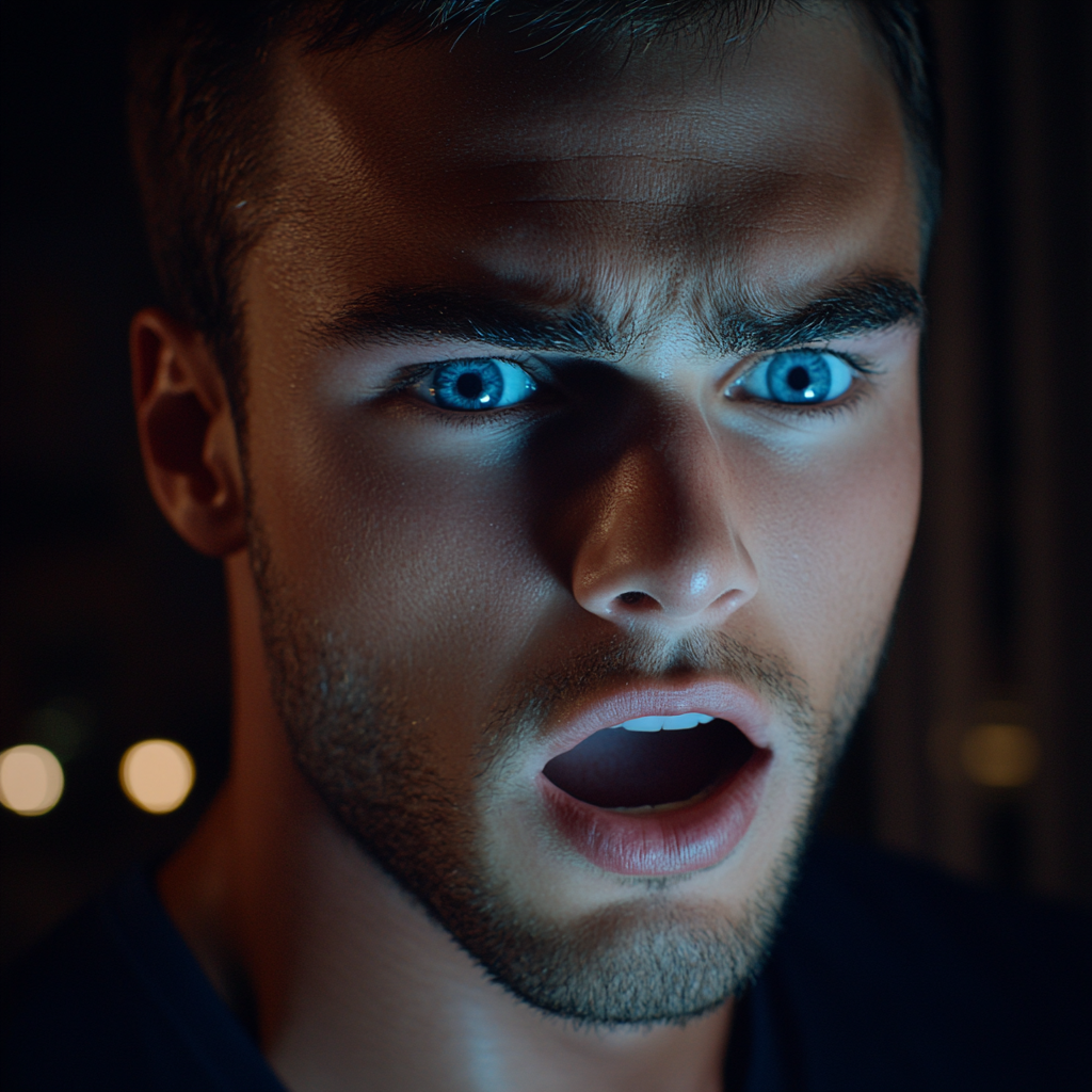 A startled man | Source: no source