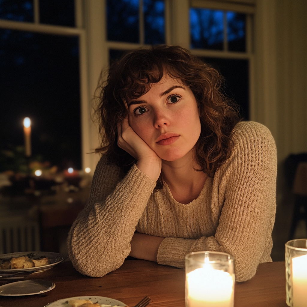 A woman sitting at a table | Source: no source
