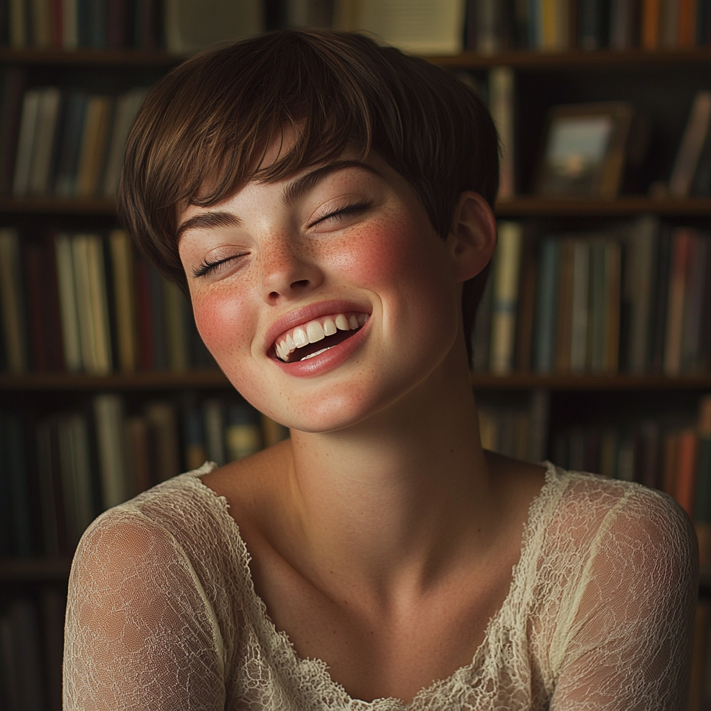 A woman laughing | Source: No source