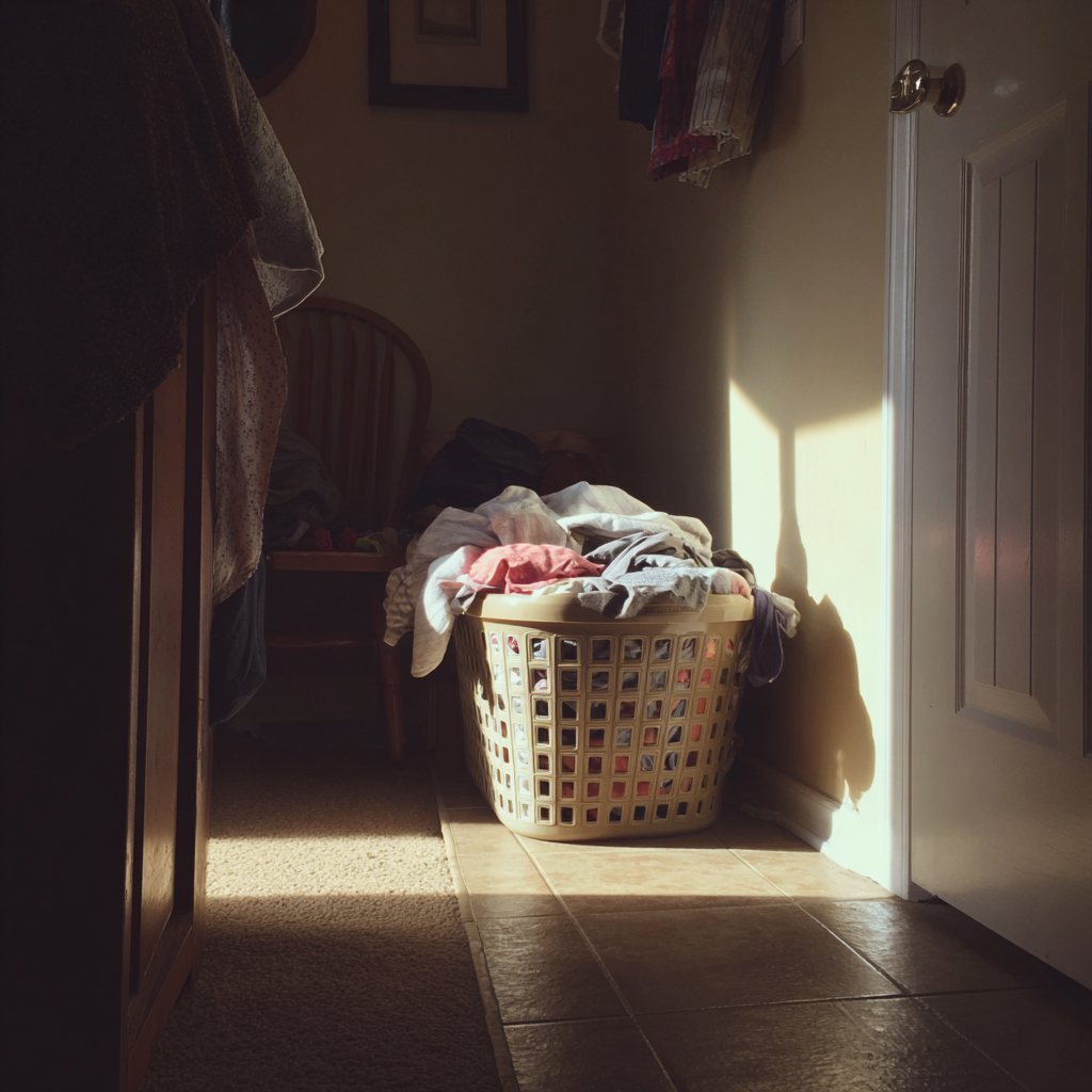 A laundry basket full of clothes | Source: No source