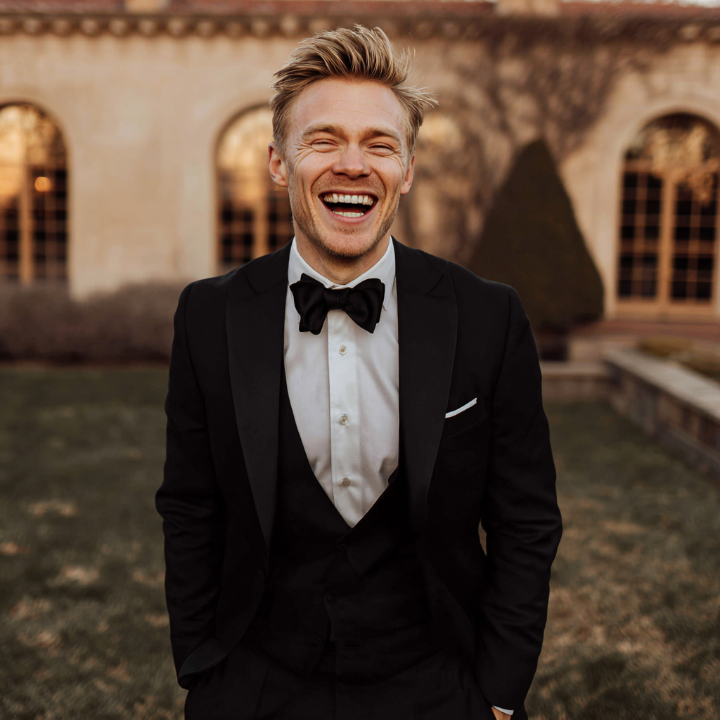 A laughing groom | Source: No source