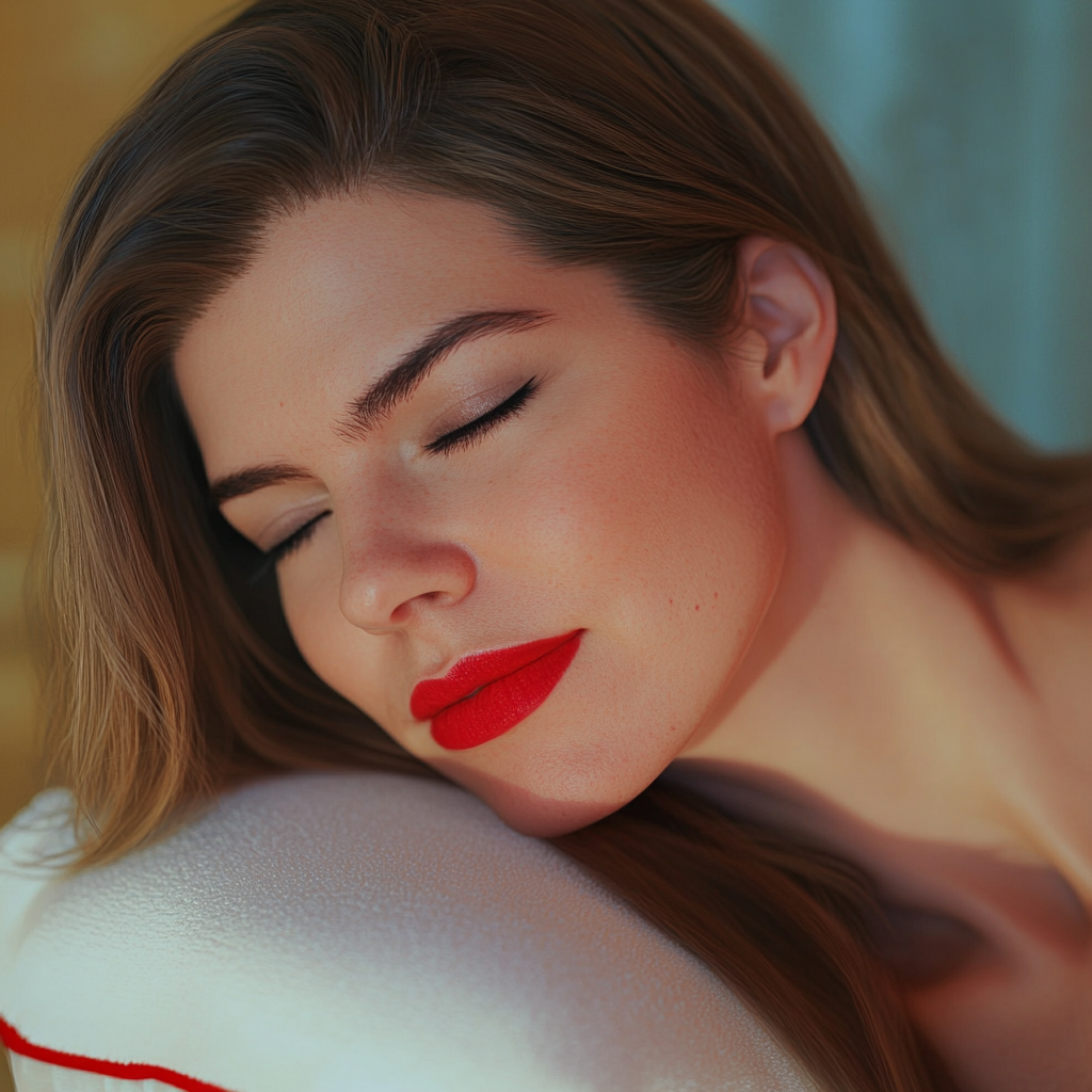 A woman lying on a massage table | Source: No source