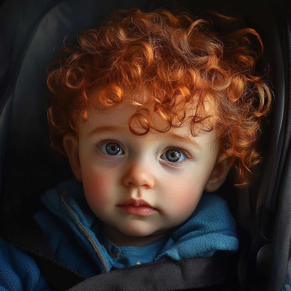 A baby with curly red hair | Source: no source