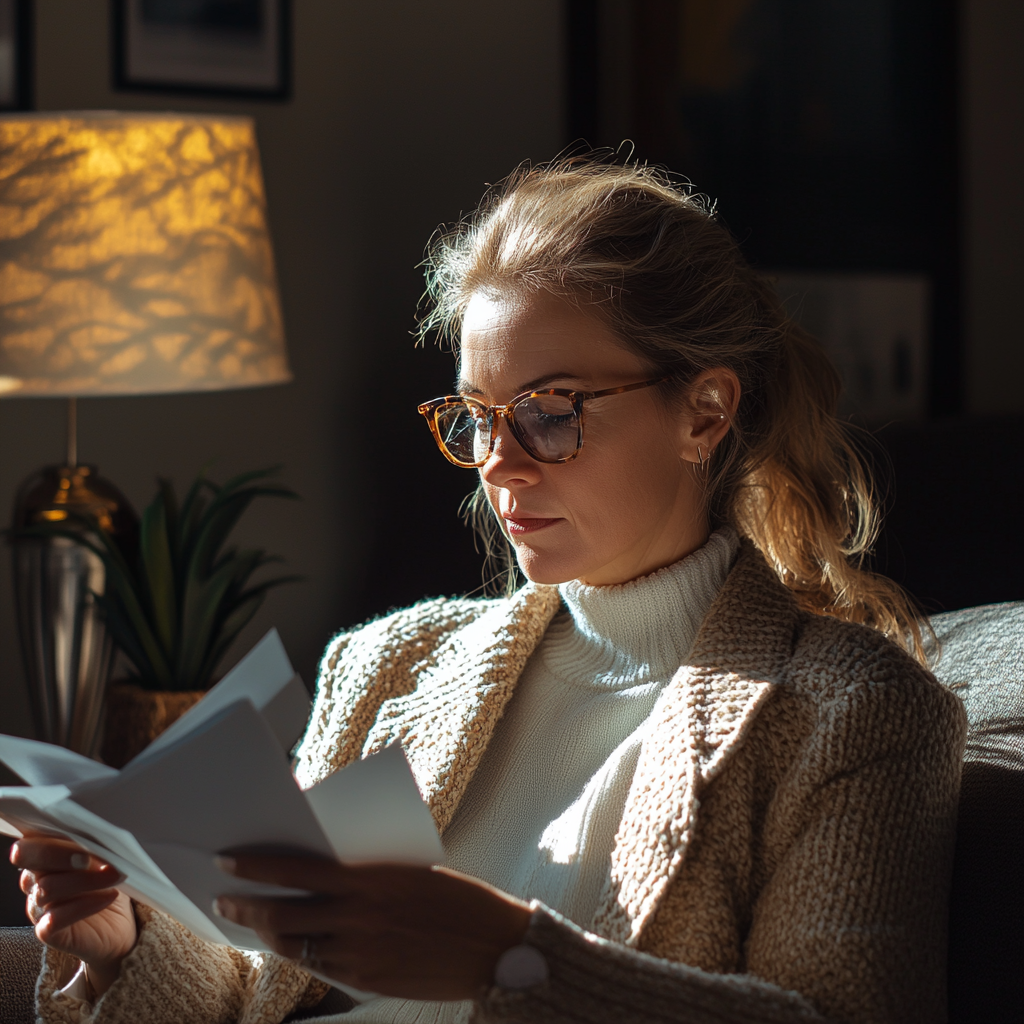 Woman reading a letter | Source: No source