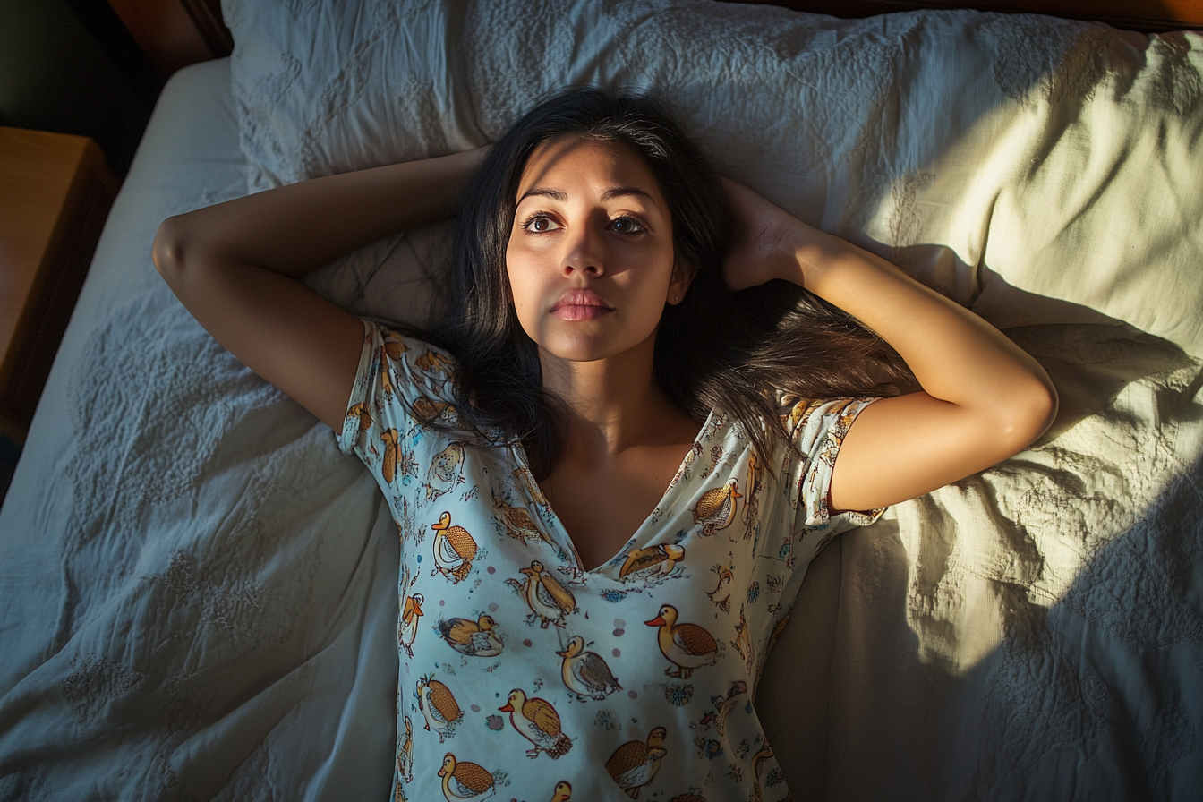 A woman lying awake at night | Source: no source