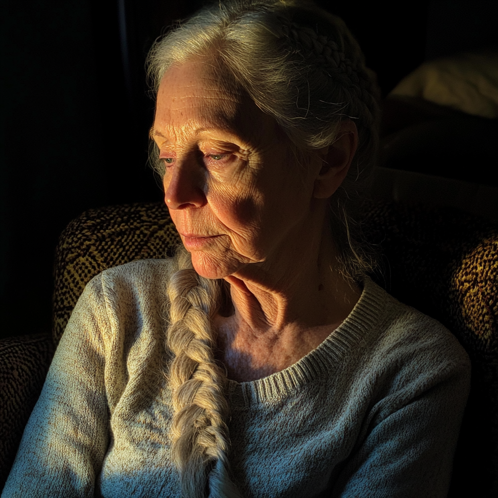 An older woman looking down | Source: no source