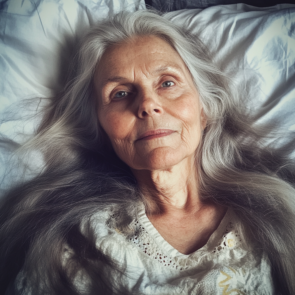 An old woman laying in her bed | Source: no source
