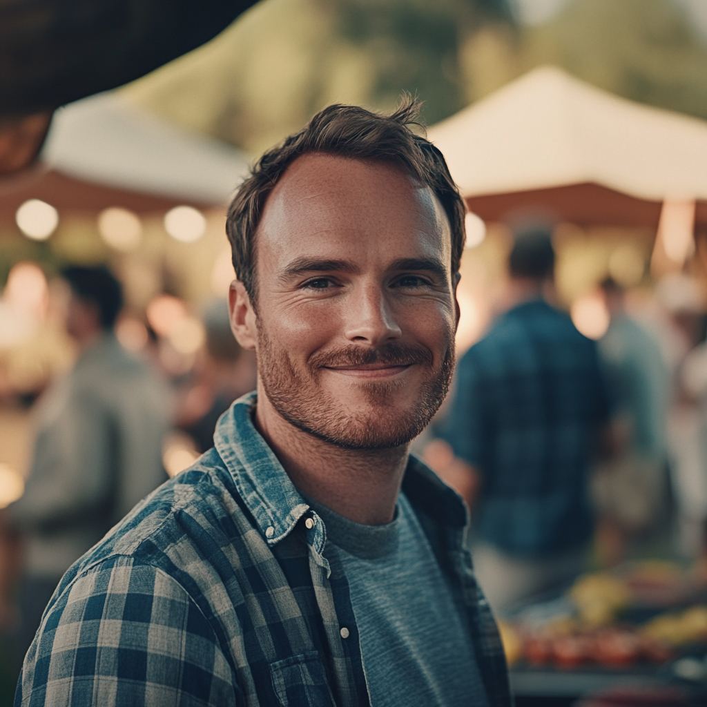 A man at a barbecue party | Source: no source