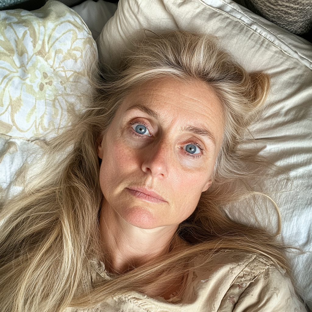 An ill woman laying in bed | Source: no source