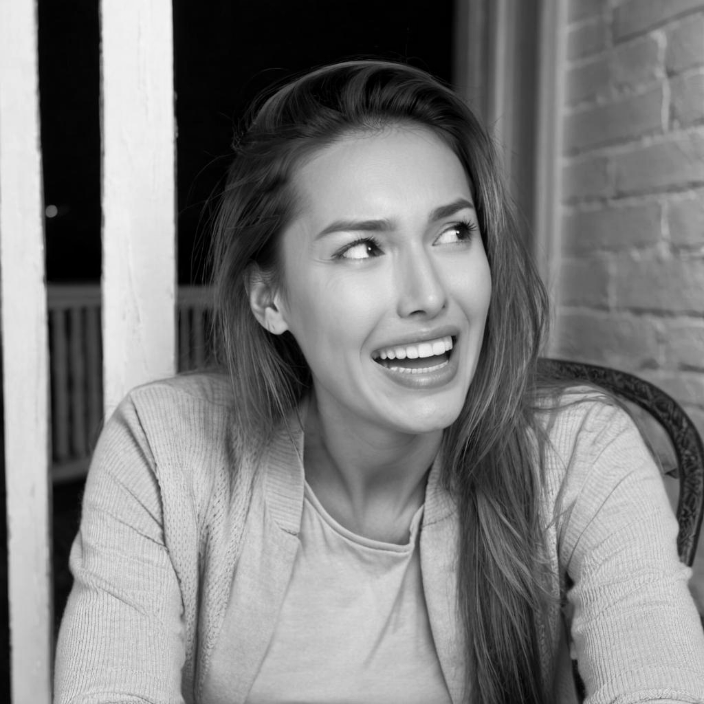 A woman smiles as she looks to the side | Source: no source