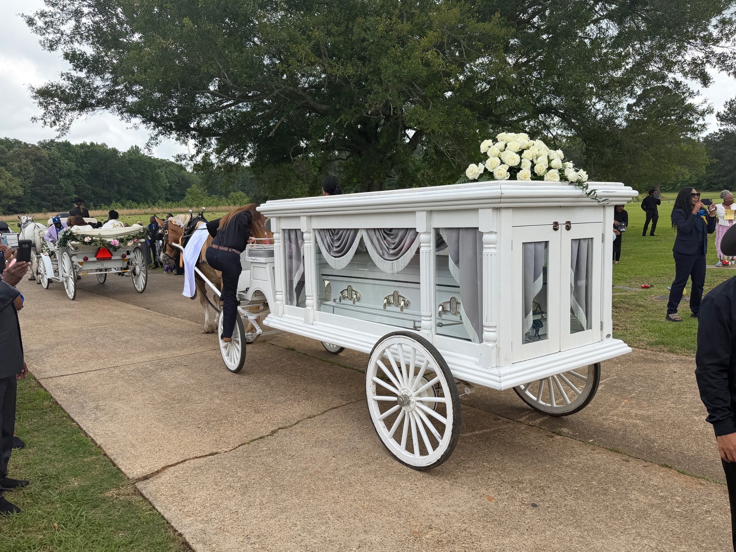 A photo from the burial services for the "Eternal 8," held on May 9, 2026 in Shreveport, Louisiana. | Source: Facebook/KSLA News 12