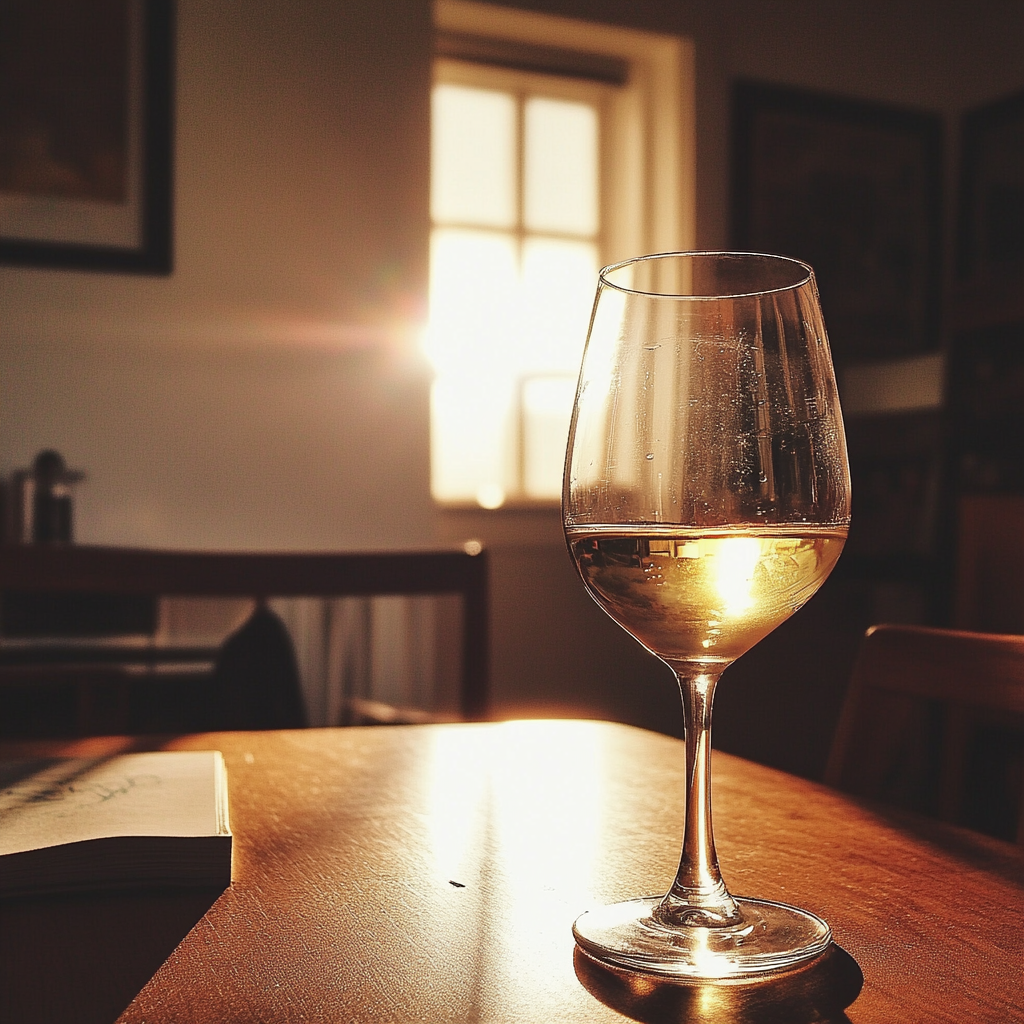 A glass of wine on a table | Source: no source