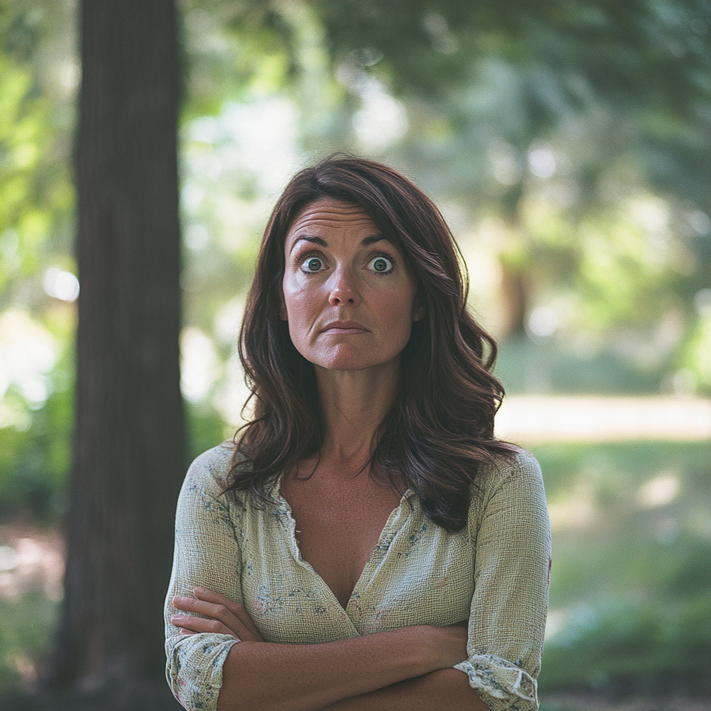 An upset woman standing | Source: No source