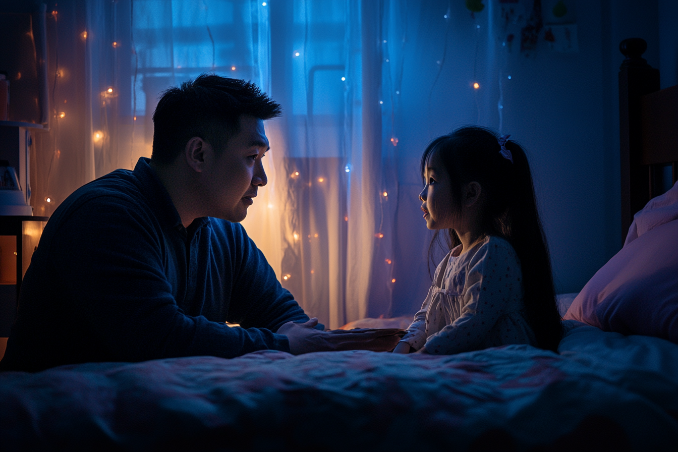 A man speaking to his daughter | Source: No source