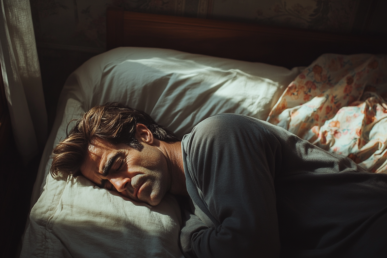 A man laying in bed, looking sick | Source: no source