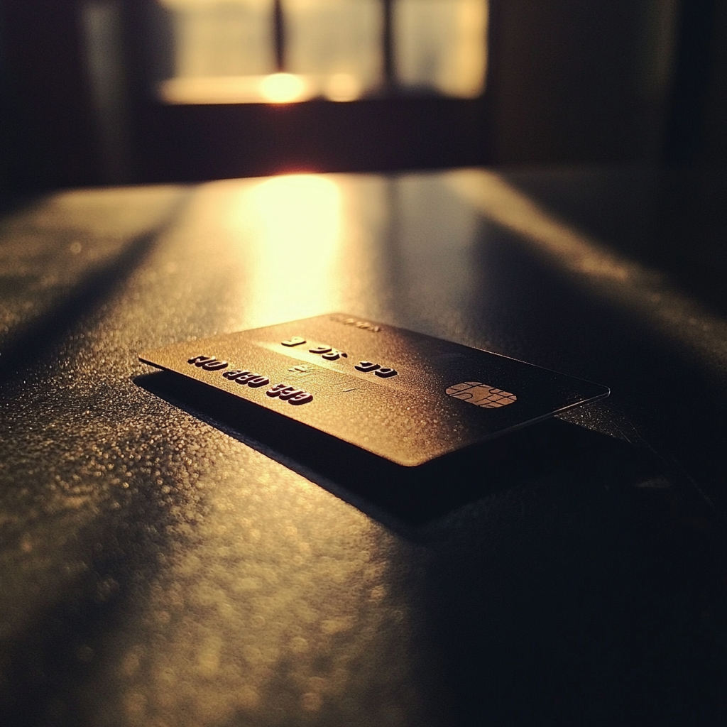 A credit card on a table | Source: No source