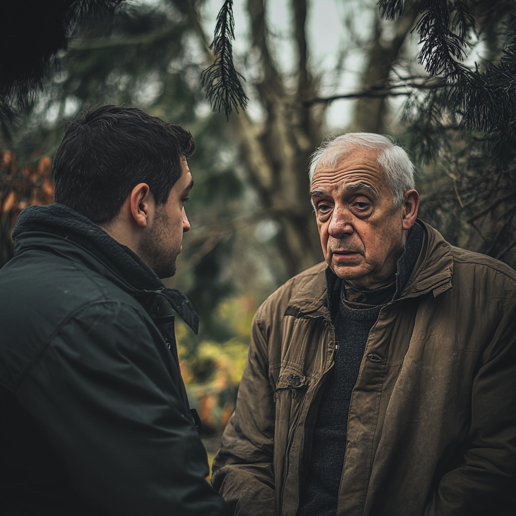 Son talking to his depressed dad | Source: No source