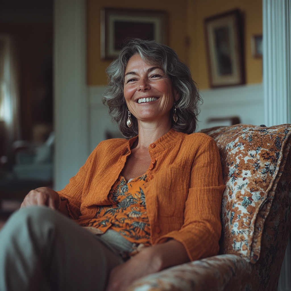 A woman laughing | Source: No source