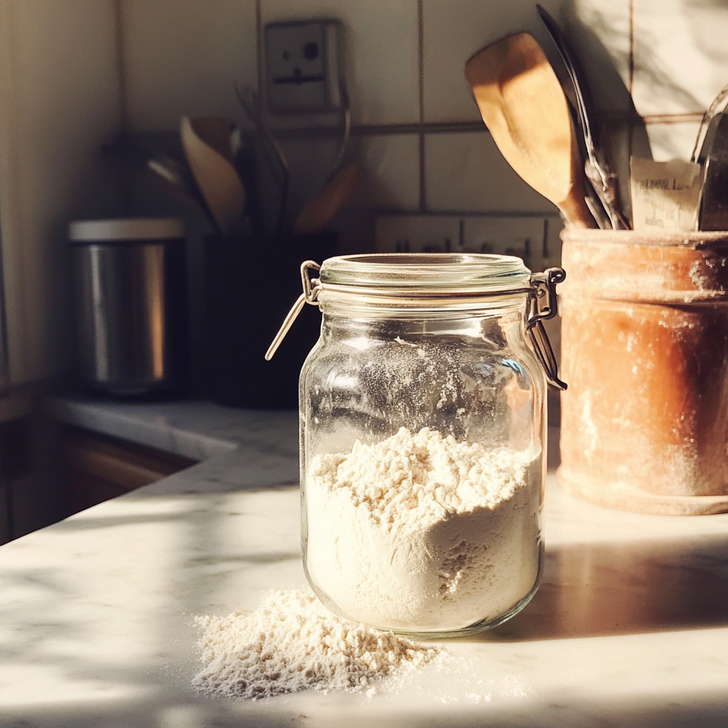 A jar of flour | Source: No source