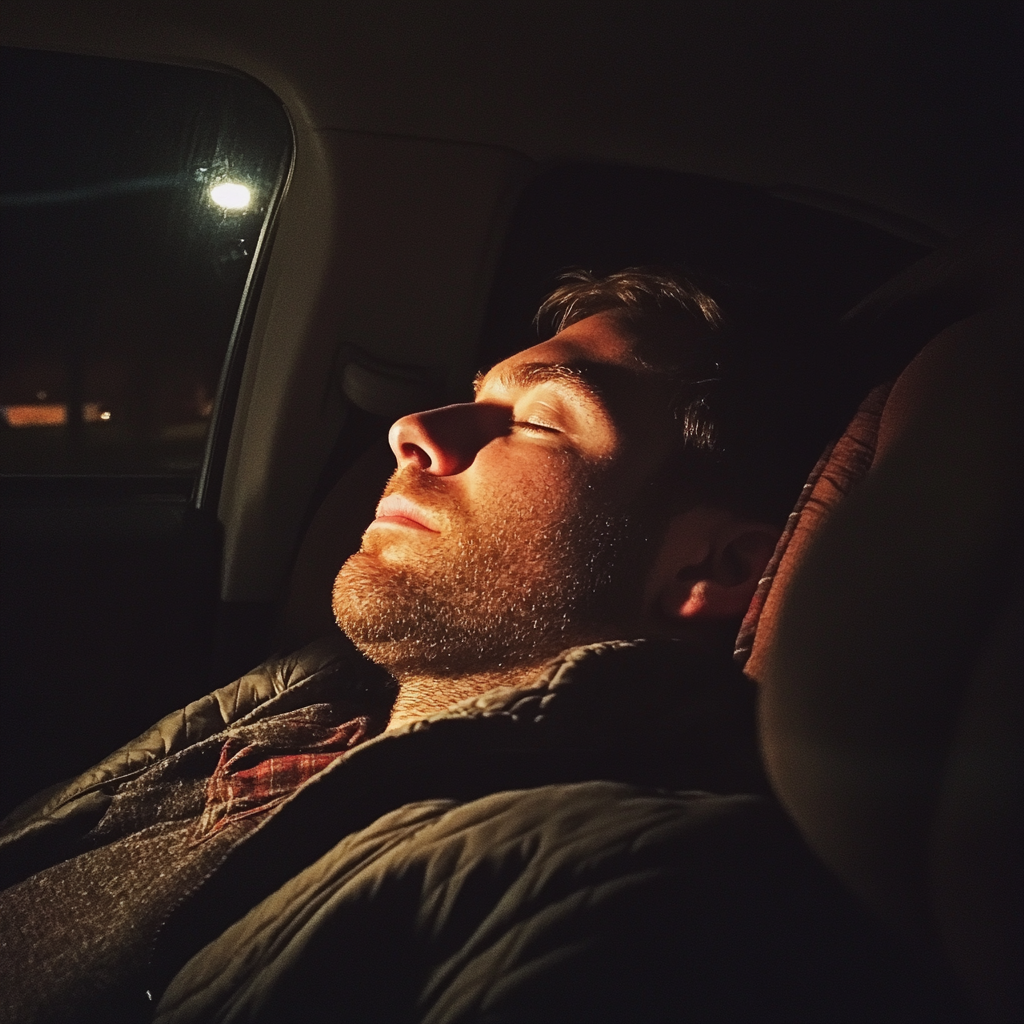 A man sleeping in a car | Source: No source