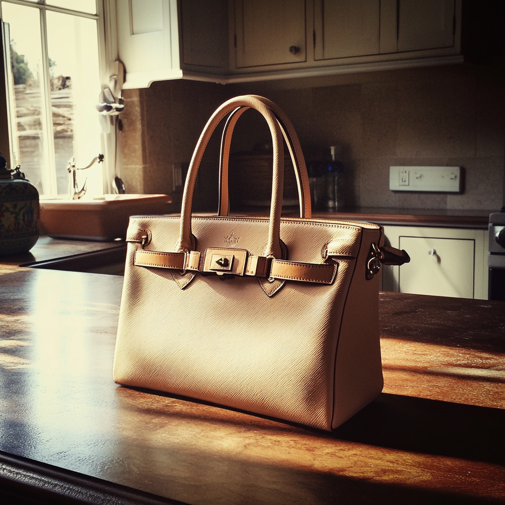 A handbag on a kitchen counter | Source: No source