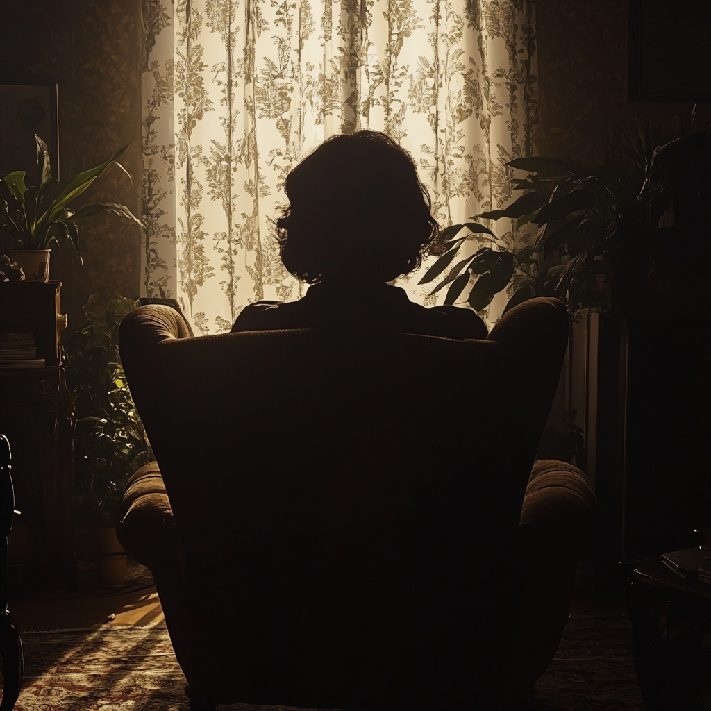 Silhouette of a woman in a chair | Source: No source