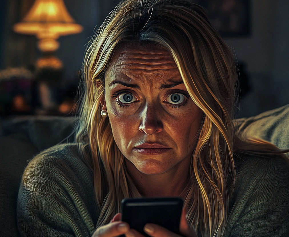 A determined woman holding her phone | Source: no source