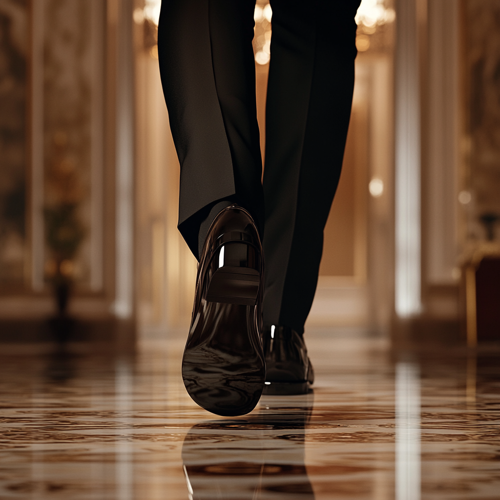 A man walking in a ballroom | Source: No source
