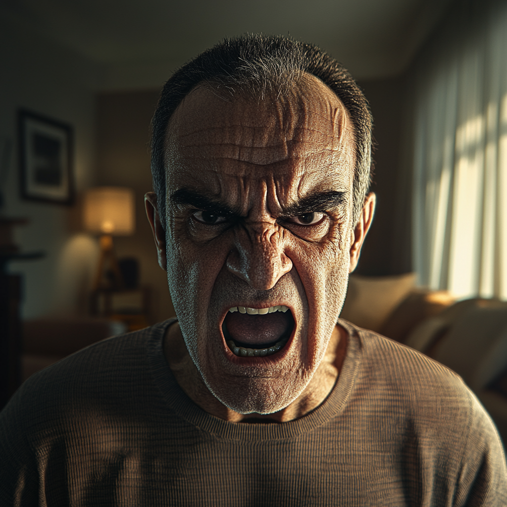 A man yelling while looking straight ahead | Source: No source